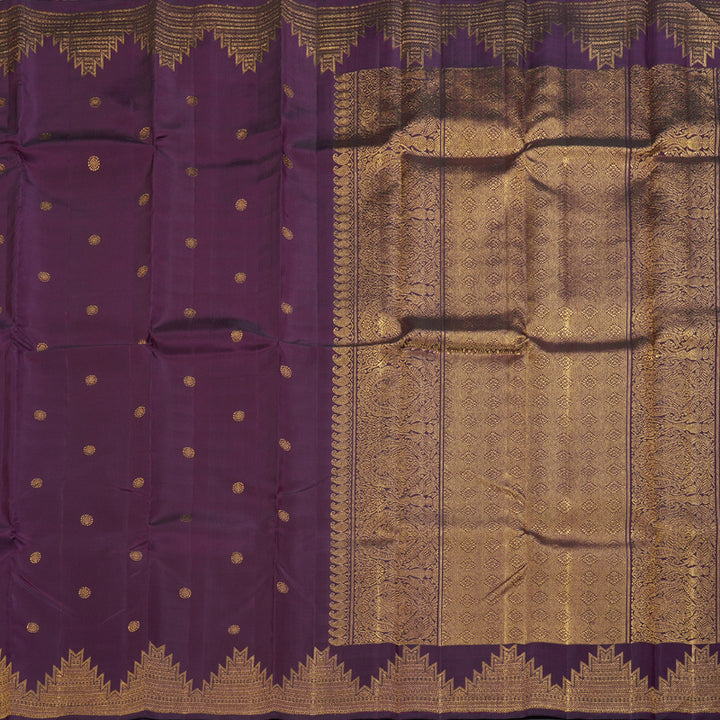 Hayagrivas Dark Purple Handloom Kanjivaram Silk Saree BBD1075K10-2