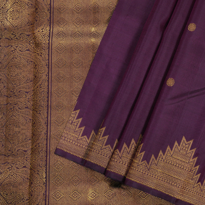 Hayagrivas Dark Purple Handloom Kanjivaram Silk Saree BBD1075K10-2