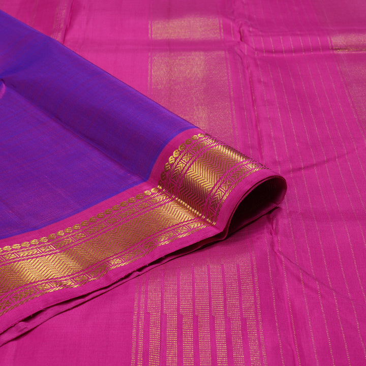 Hayagrivas Purple Handloom Kanjivaram Silk Saree with Pink Border BBD1075K2-1