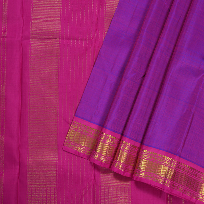 Hayagrivas Purple Handloom Kanjivaram Silk Saree with Pink Border BBD1075K2-1