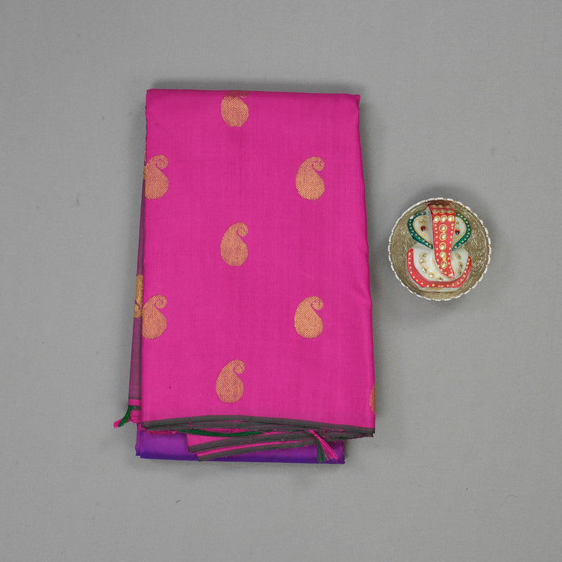 Hayagrivas Handloom Purple Kanjivaram Silk Saree with Ganga Jamuna BBD1075K3-3
