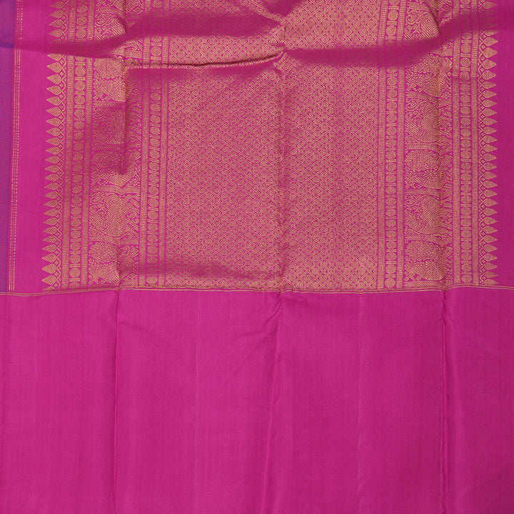Hayagrivas Handloom Purple Kanjivaram Silk Saree with Ganga Jamuna BBD1075K3-3