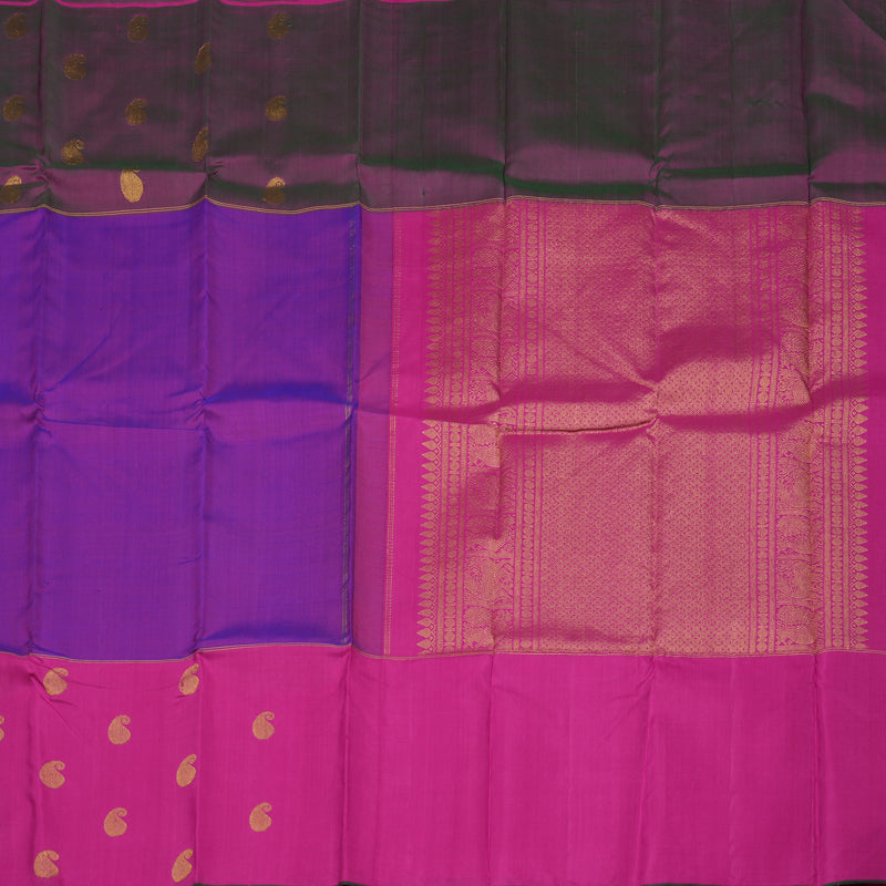 Hayagrivas Handloom Purple Kanjivaram Silk Saree with Ganga Jamuna BBD1075K3-3