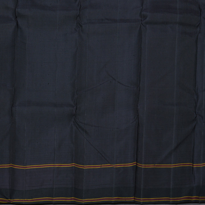 Hayagrivas Yellow Handloom Kanjivaram Silk Saree with Black Border BBD1075K6-2