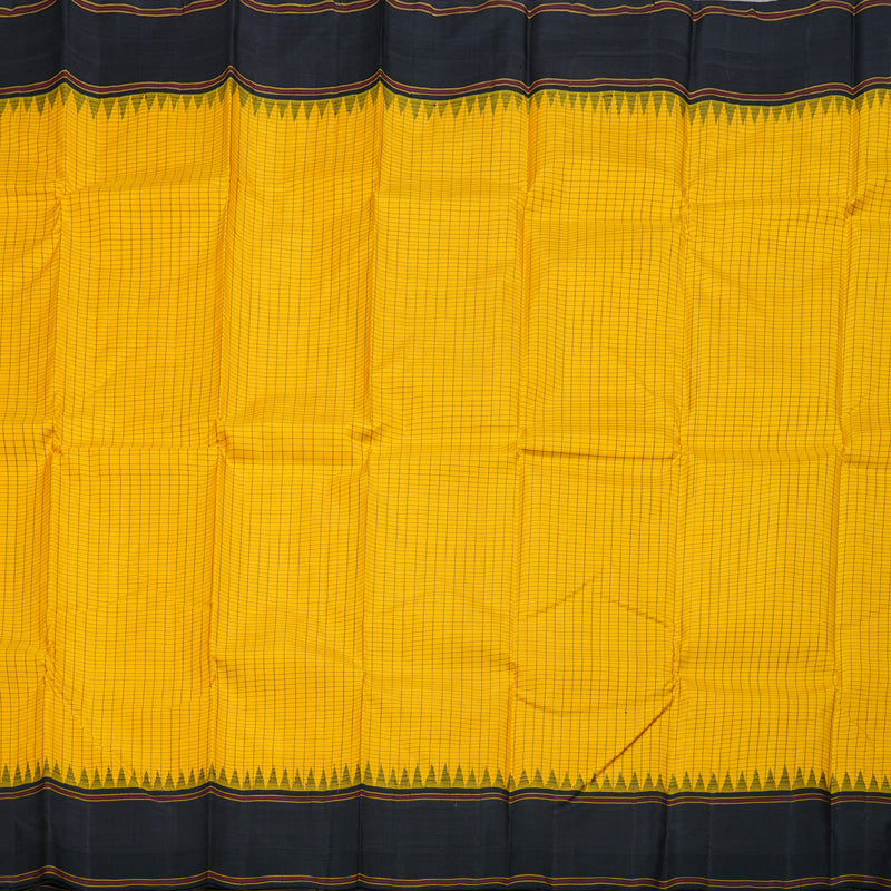 Hayagrivas Yellow Handloom Kanjivaram Silk Saree with Black Border BBD1075K6-2