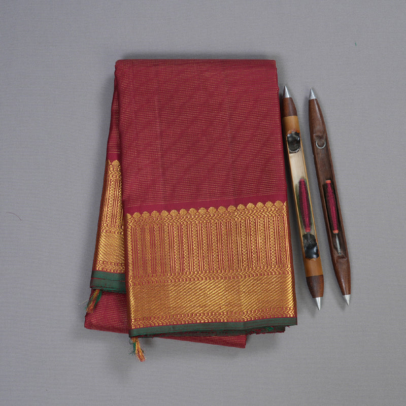 Hayagrivas Maroon Handloom Kanjivaram Silk Saree BBD1078K1-3