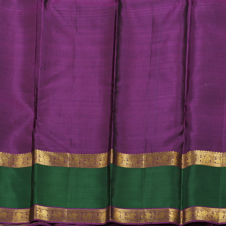 Hayagrivas Wine Maroon Handloom Kanjivaram Silk Saree with Bottle Green Border BBD1082K7-1