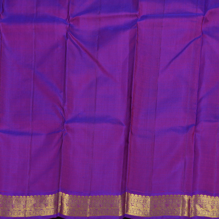 Hayagrivas Fluorescent Green Handloom Kanjivaram Silk Saree with Purple Border BBD1084K3-1