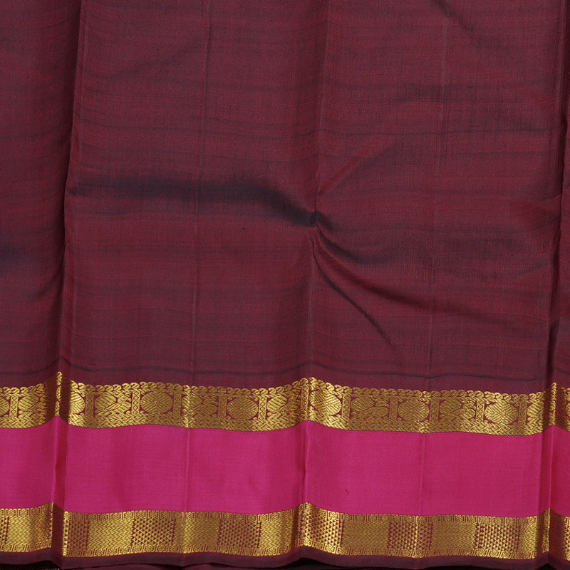 Hayagrivas Mustard Yellow Handloom Kanjivaram Silk Saree with Pink Border BBD1084K4-1