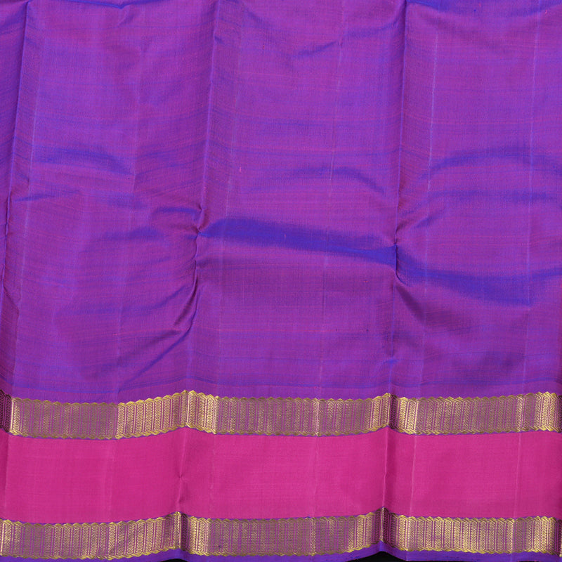 Hayagrivas Peach Orange Handloom Retta Pet Kanjivaram Silk Saree with Pink Border BBD1084K5-1