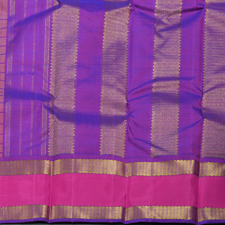 Hayagrivas Peach Orange Handloom Retta Pet Kanjivaram Silk Saree with Pink Border BBD1084K5-1