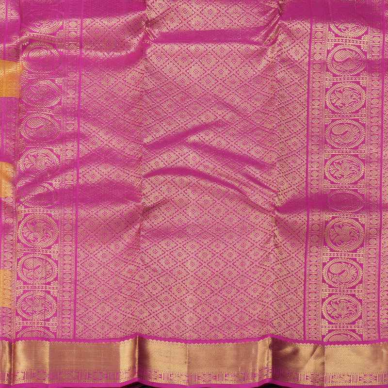 Hayagrivas Multi Color Checks Handloom Kanjivaram Silk Saree with Pink Border BBD1087K2-1