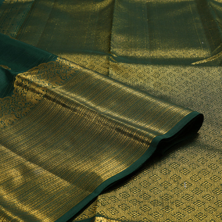 Hayagrivas Bottle Green Handloom Kanjivaram Silk Saree BBD1087K9-1