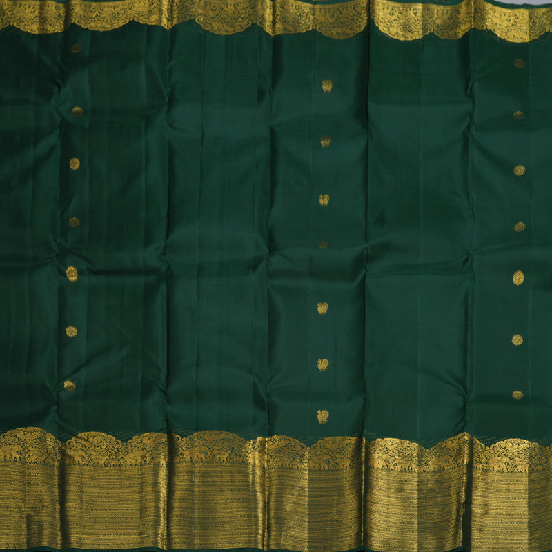 Hayagrivas Bottle Green Handloom Kanjivaram Silk Saree BBD1087K9-1