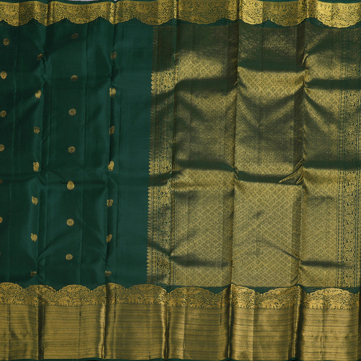 Hayagrivas Bottle Green Handloom Kanjivaram Silk Saree BBD1087K9-1