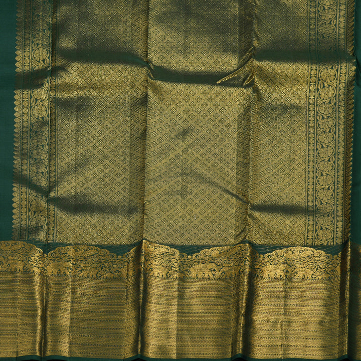 Hayagrivas Bottle Green Handloom Kanjivaram Silk Saree BBD1087K9-1