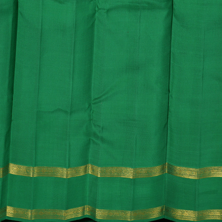 Hayagrivas Rose Pink Kanjivaram Silk Saree with Dark Green Border BBD1091K1-3