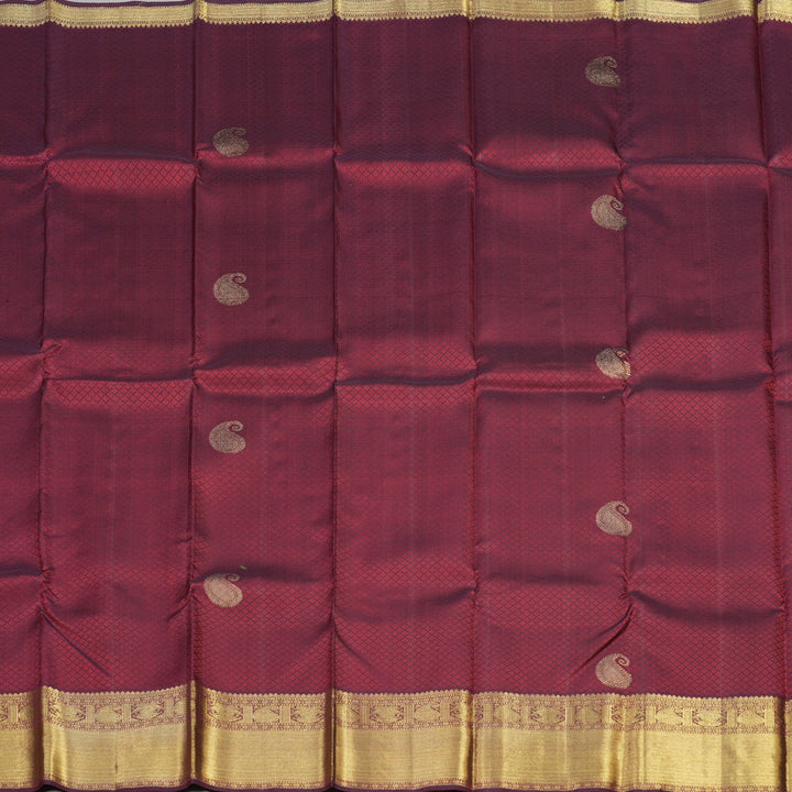 Hayagrivas Handloom Pure Kanjivaram Silk Saree in Regal Dark Maroon BBD1097K3-1