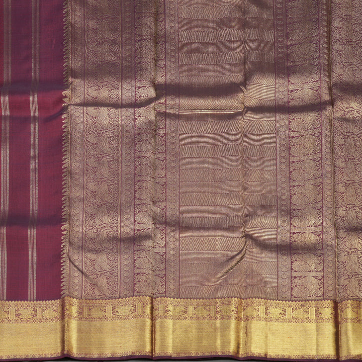 Hayagrivas Handloom Pure Kanjivaram Silk Saree in Regal Dark Maroon BBD1097K3-1