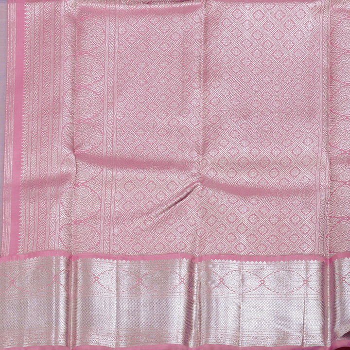 Hayagrivas Handloom Sky Blue Kanjivaram Silk Saree with Rose Pink Border BBD1099K1-1