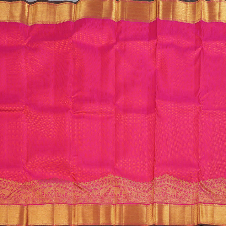 Hayagrivas Orangish Pink Kanjivaram Silk Saree with Orangish Pink Border - BBD10D5-1