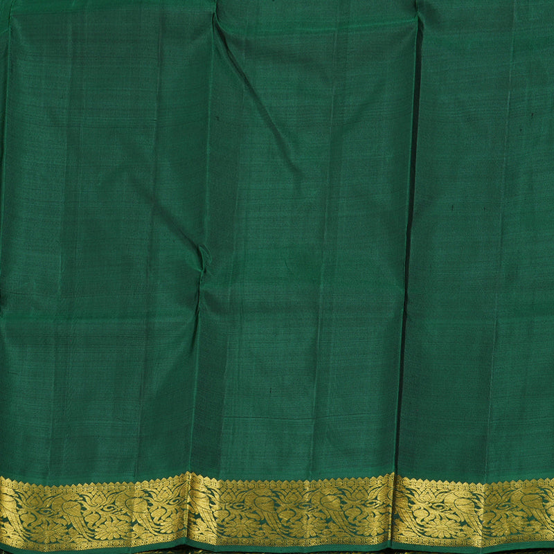 Hayagrivas Reddish Pink Handloom Kanjivaram Silk Saree with Bottle Green Border BBD1108K4-1