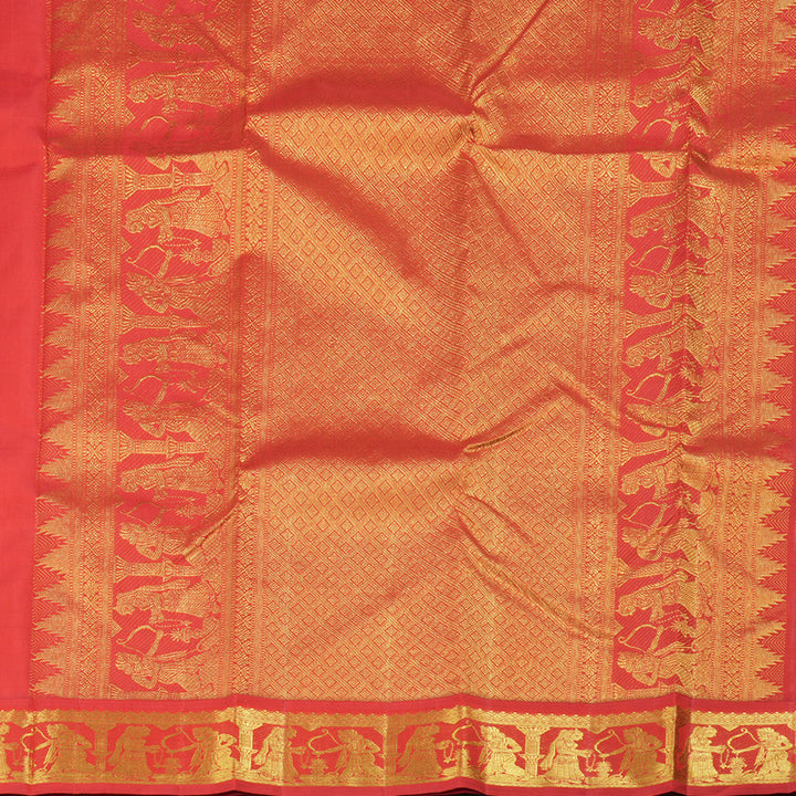Hayagrivas Luxe Bottle Green Handloom Kanjivaram Silk Saree with Red Border BBD1108K5-1