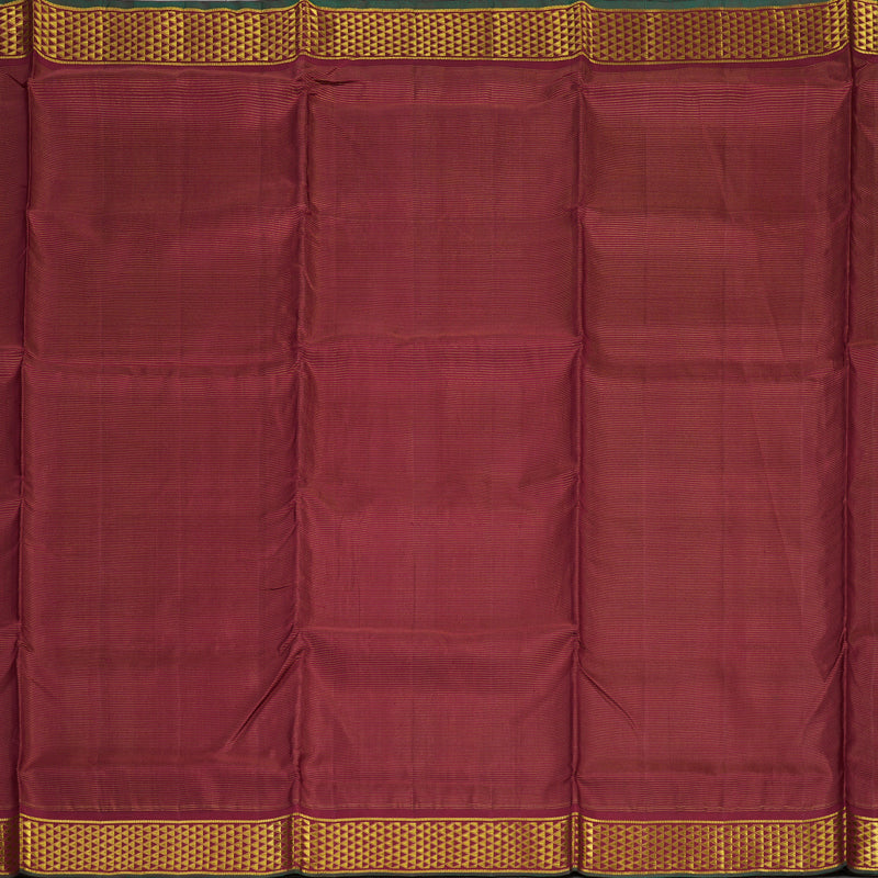 Hayagrivas Handloom Maroon Ten Yards Silk Madisar Saree BBD1109K1-1