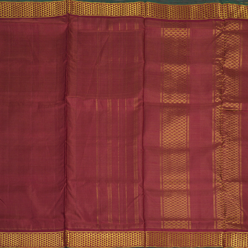 Hayagrivas Handloom Maroon Ten Yards Silk Madisar Saree BBD1109K1-1