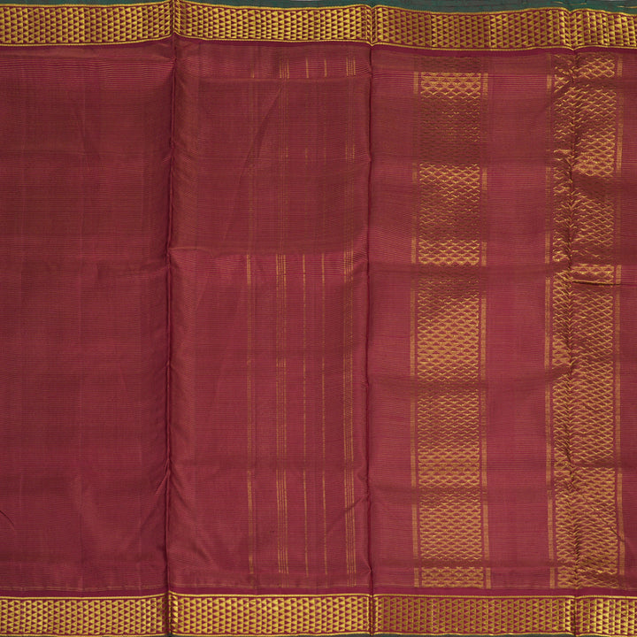 Hayagrivas Handloom Maroon Ten Yards Silk Madisar Saree BBD1109K1-1