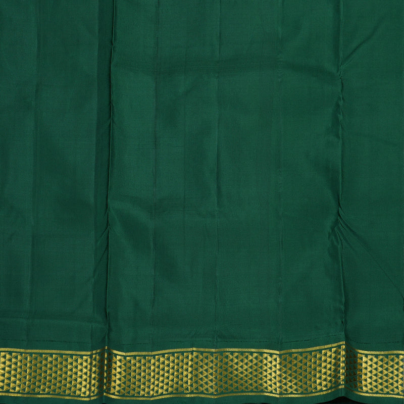 Hayagrivas Purplish Blue Handloom Kanjivaram Ten Yards Silk Saree with Bottle Green Border BBD1109K8-1