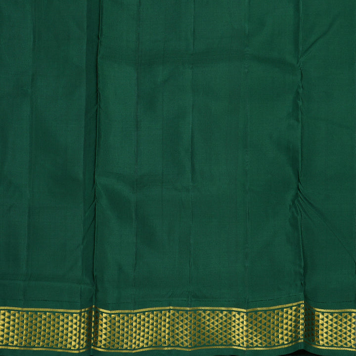 Hayagrivas Purplish Blue Handloom Kanjivaram Ten Yards Silk Saree with Bottle Green Border BBD1109K8-1