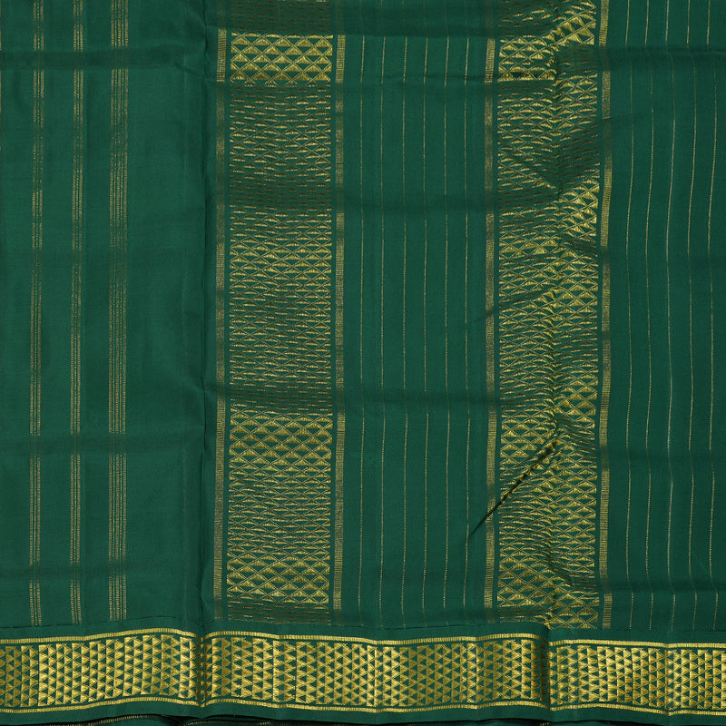 Hayagrivas Purplish Blue Handloom Kanjivaram Ten Yards Silk Saree with Bottle Green Border BBD1109K8-1