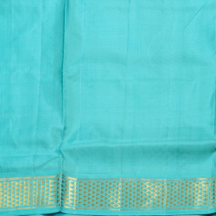 Hayagrivas Purple Handloom Kanjivaram Ten Yards Silk Saree with Sea Blue Border BBD1109K9-2