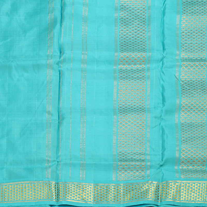 Hayagrivas Purple Handloom Kanjivaram Ten Yards Silk Saree with Sea Blue Border BBD1109K9-2