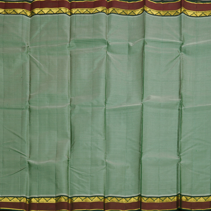 Hayagrivas Light Green Handloom Kanjivaram Silk Saree with Mandhalir Border BBD1110K1-9