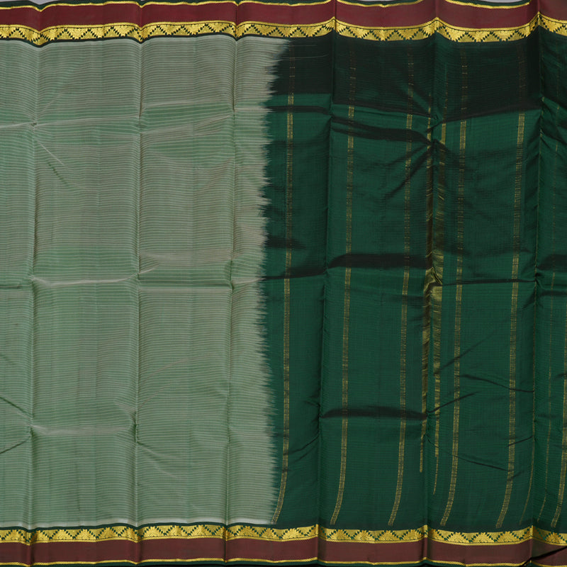 Hayagrivas Light Green Handloom Kanjivaram Silk Saree with Mandhalir Border BBD1110K1-9