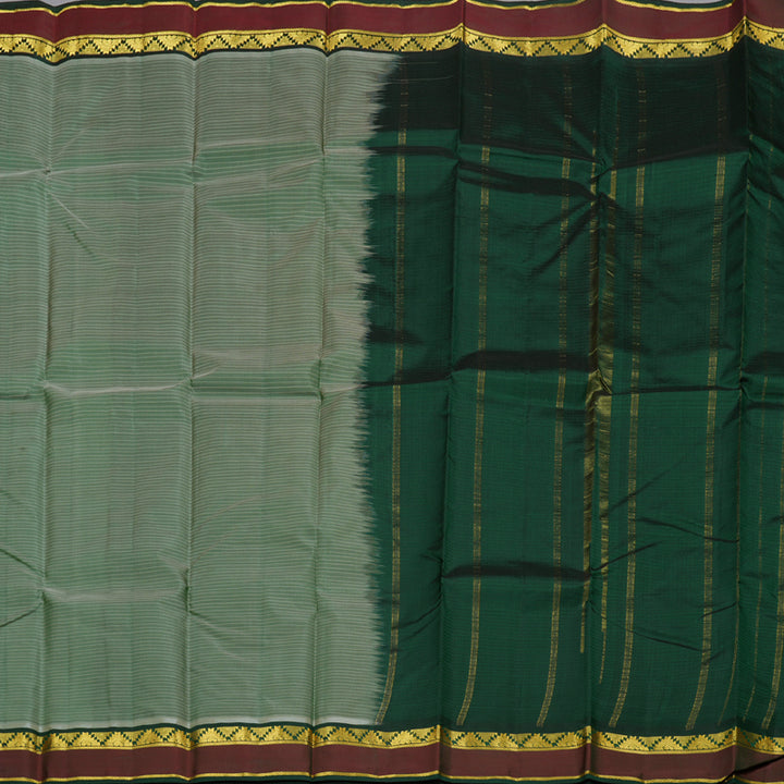 Hayagrivas Light Green Handloom Kanjivaram Silk Saree with Mandhalir Border BBD1110K1-9