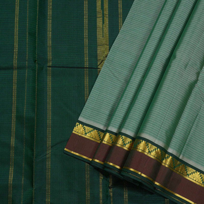 Hayagrivas Light Green Handloom Kanjivaram Silk Saree with Mandhalir Border BBD1110K1-9