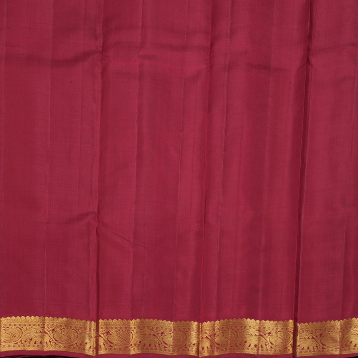 Hayagrivas Bottle Green Handloom Kanjivaram Silk Saree with Maroon Border BBD1111K9-1