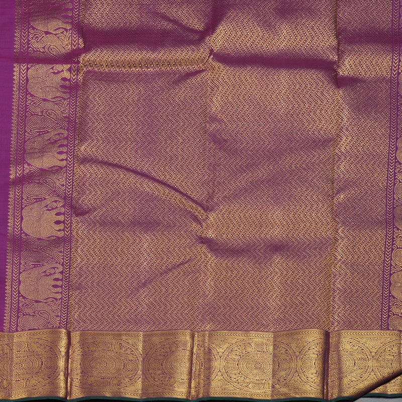 Hayagrivas Blue Handloom Kanjivaram Silk Saree with Dark Purple Border BBD1112K1-1