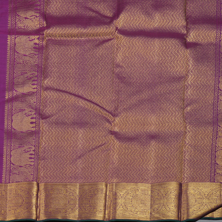 Hayagrivas Blue Handloom Kanjivaram Silk Saree with Dark Purple Border BBD1112K1-1