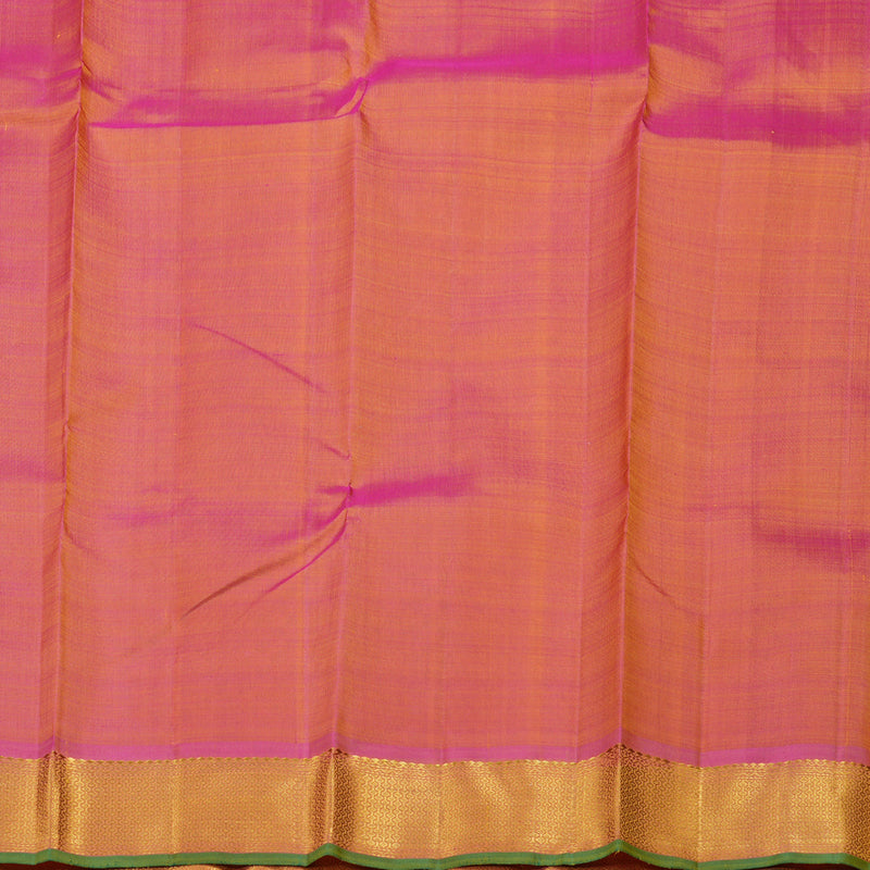 Hayagrivas Lemon Green Handloom Kanjivaram Silk Saree with Dual Tone (Pink With Yellow) Border BBD1112K4-1