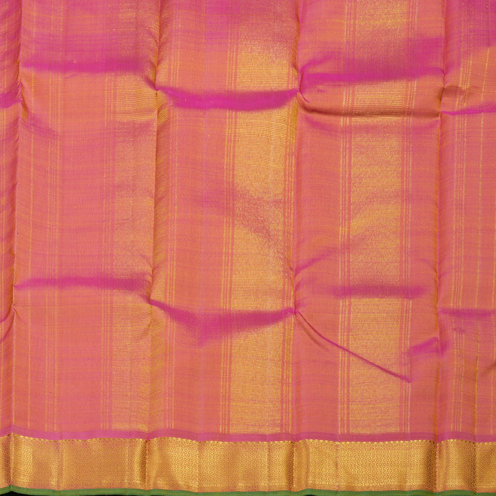 Hayagrivas Lemon Green Handloom Kanjivaram Silk Saree with Dual Tone (Pink With Yellow) Border BBD1112K4-1