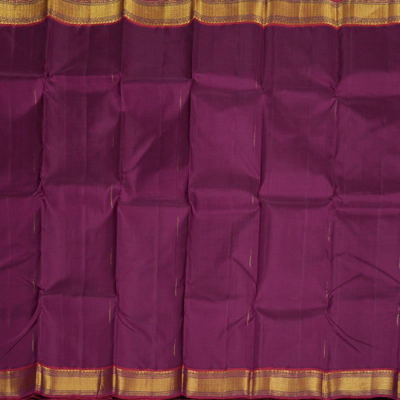 Hayagrivas Purple Handloom Kanjivaram Silk Saree with Reddish Pink Border BBD1112K8-1