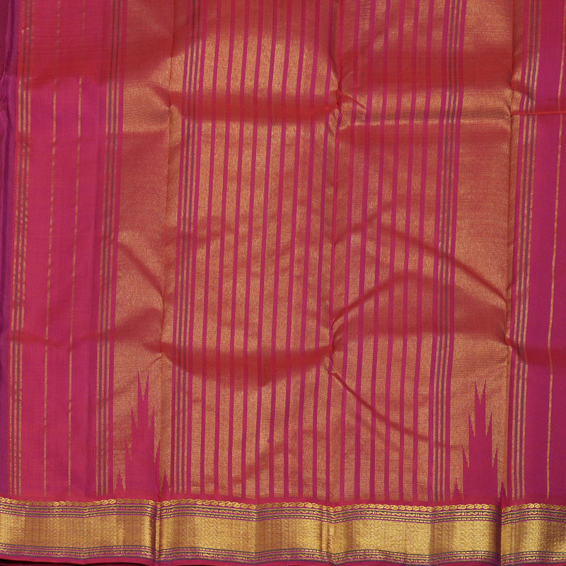 Hayagrivas Purple Handloom Kanjivaram Silk Saree with Reddish Pink Border BBD1112K8-1