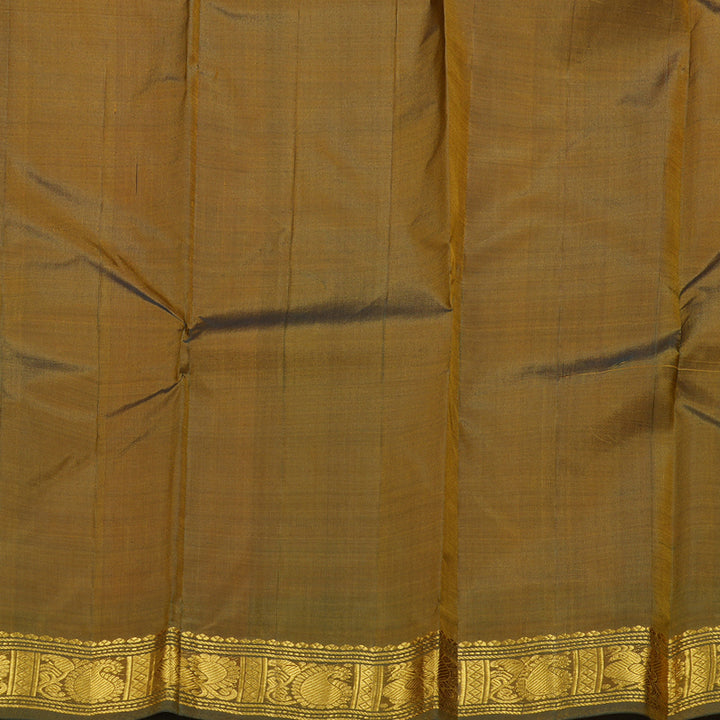 Hayagrivas Mustard Handloom Kanjivaram Silk Saree with Dual Tone(Green With Yellow) Border BBD1113K1-12