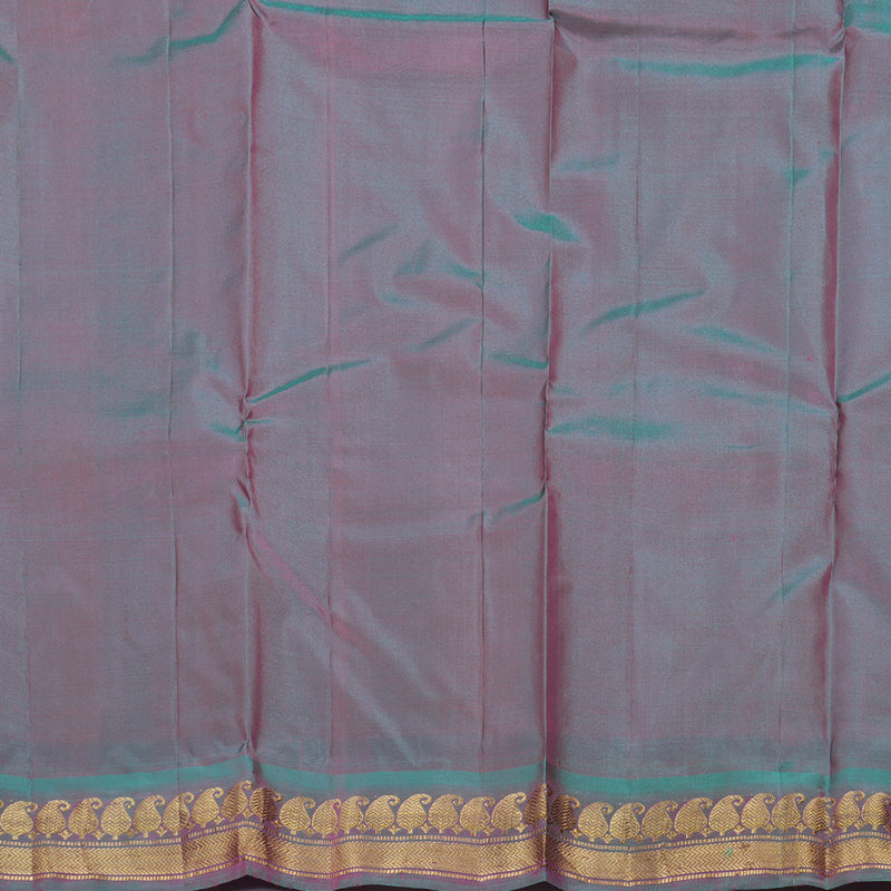 Hayagrivas Rose Pink Handloom Kanjivaram Silk Saree with Dual Tone (Sea Blue With Pink) Border BBD1113K1-13