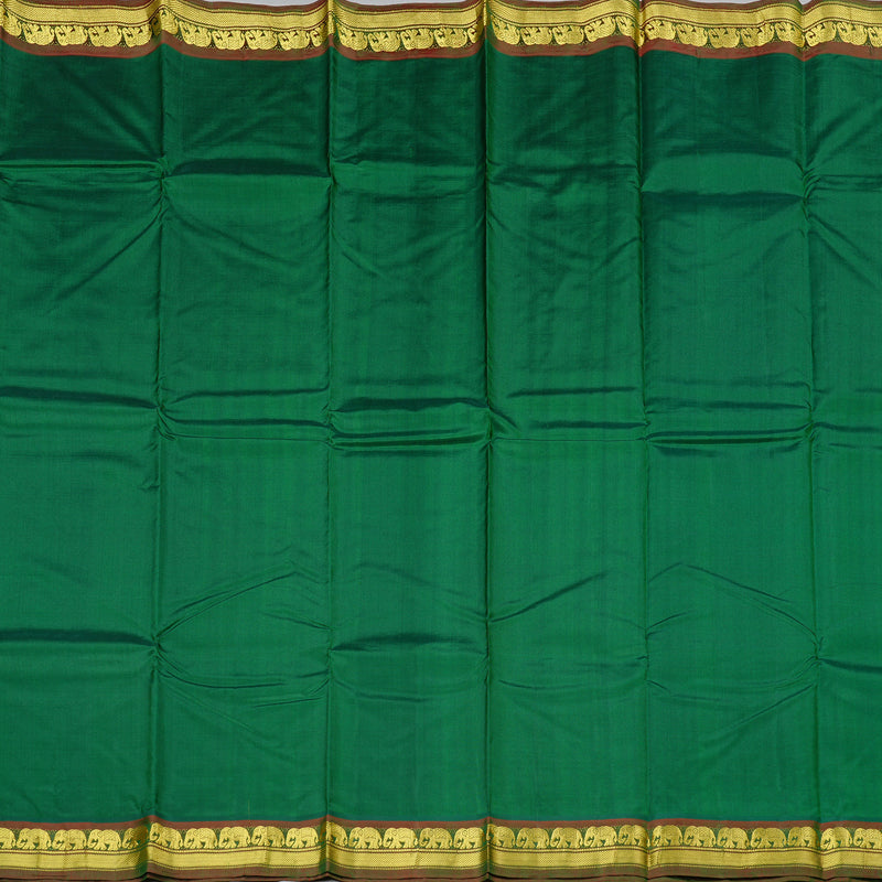 Hayagrivas Bottle Green Handloom Kanjivaram Silk Saree with Mandhalir Border BBD1113K1-19