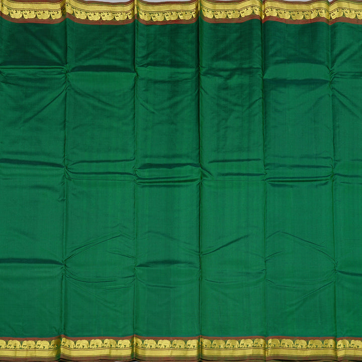Hayagrivas Bottle Green Handloom Kanjivaram Silk Saree with Mandhalir Border BBD1113K1-19